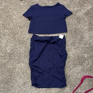 Isabel Maternity by Ingrid & Isabel Navy Midi Dress